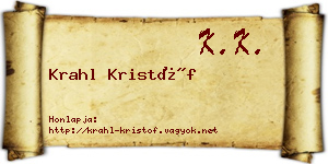 Krahl Kristóf névjegykártya