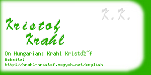 kristof krahl business card